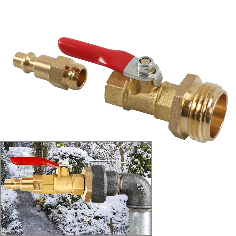 1/4 Inch Male Quick Connecting Plug Winterize Blowout Adapter With Storage Bag Brass