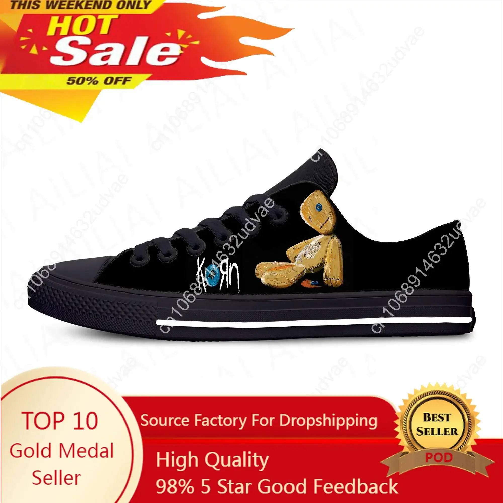 

Korn Rock Band Low Top Sneakers Mens Womens Teenager Casual Shoes Running Shoes 3D Printed Breathable Lightweight shoe