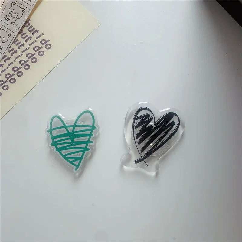 

Ins Heart Lines New Mobile Phone Holder Bracket Expanding Stand Finger Holder For iPhone 14 15 Huawei Phone Accessories Grip