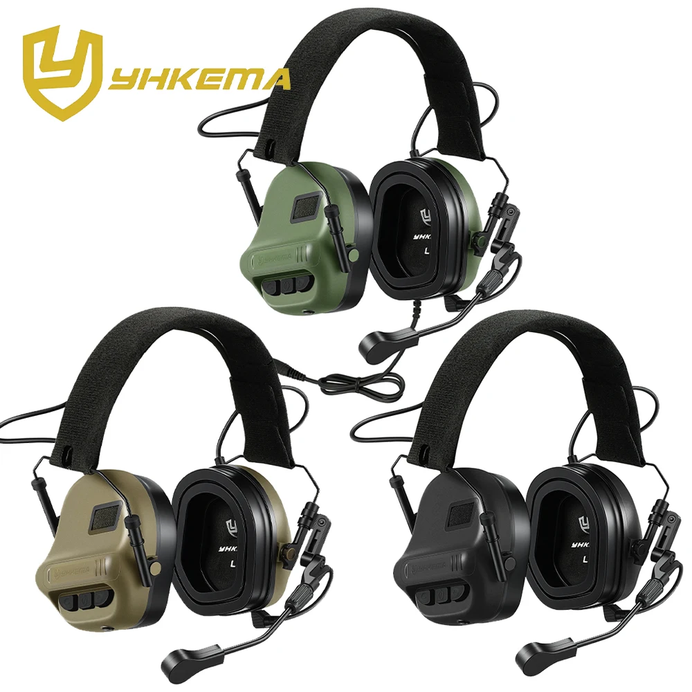 NEW Upgrade YHKEMA E70 Tactical Headset with MIC, Noise Canceling Shooting Ear Protection with U-174 Connector