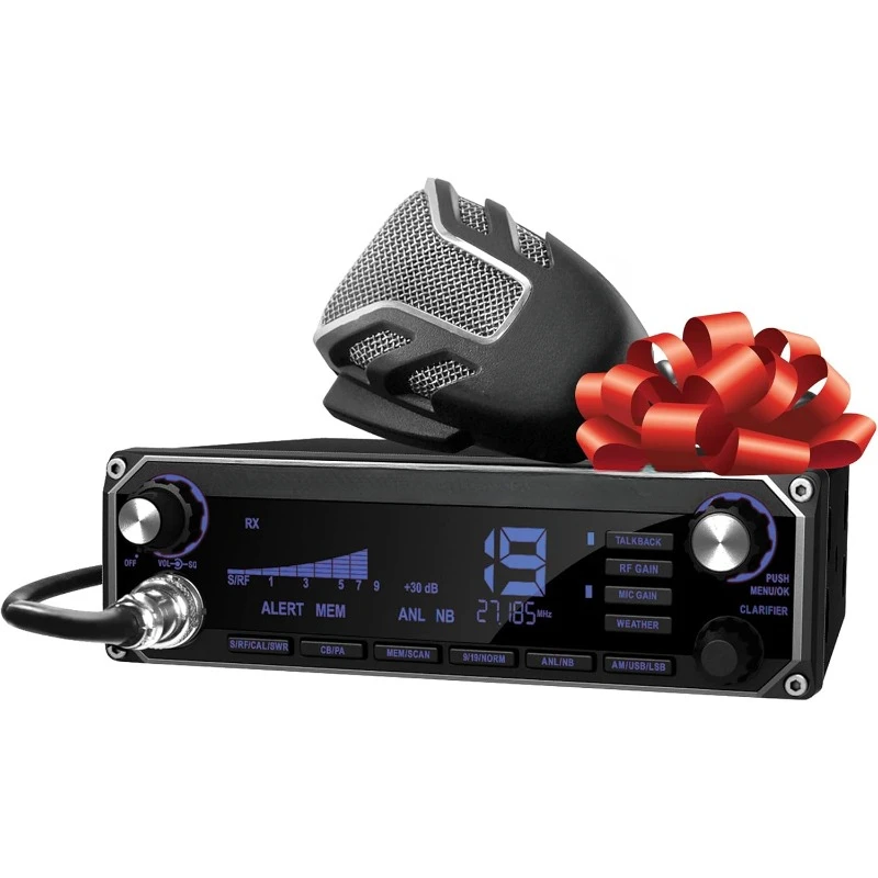 40- Channel SSB CB Radio with Sideband NOAA WeatherBand,7- Color Digital Display PA/CB Switch and Noise Cancelling Mic