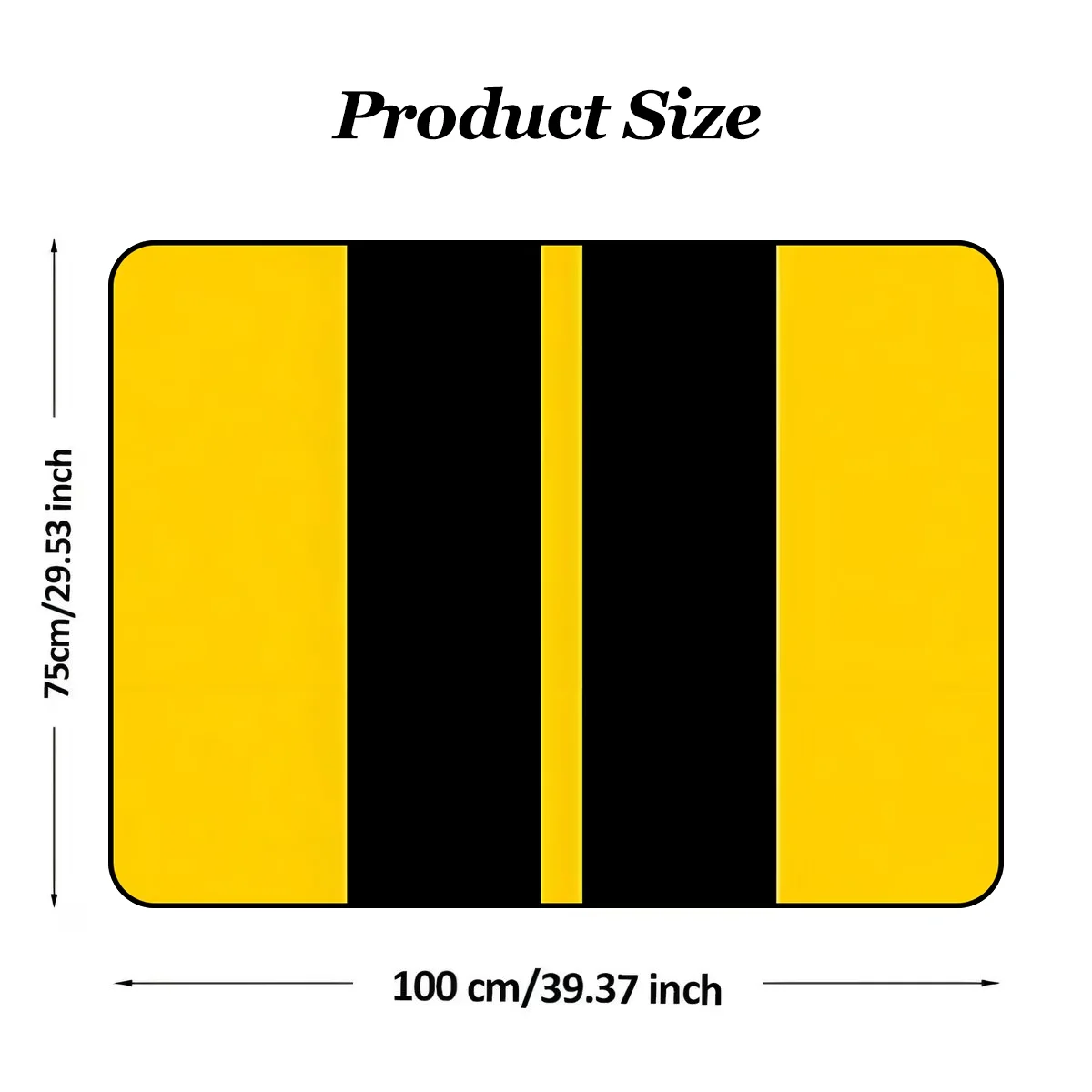 1Pc, Non-Slip Stylish Car Trunk Mat, Black Striped Design with Yellow Background Pattern - Durable Polyester Material, Keeps the Trunk Dry and Tidy, Adds Personality to Your Car Interior, Car Trunk Protection Mat, Perfect for Storage and Decoration.