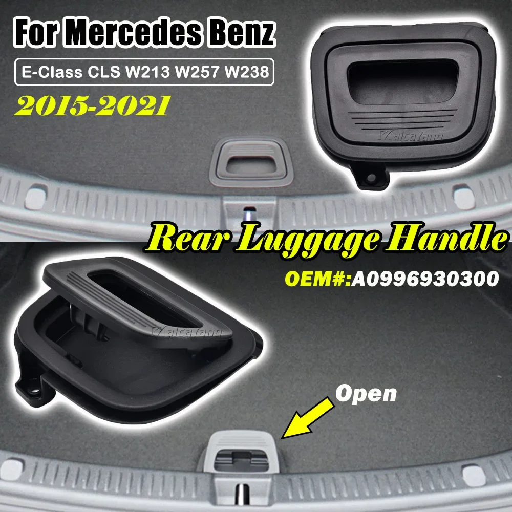 Car Trunk Mat Floor Handle Cover For Mercedes Benz E Class CLS W213 W238 W257 201-2021 Rear Luggage Handle Black