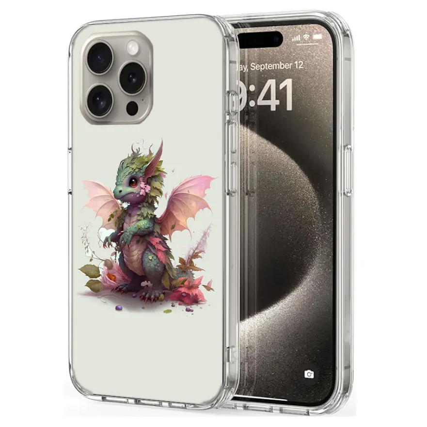 Cute Mythical Dragon Clear For Apple iPhone 16 15 Pro Max Cover 14 Plus 13 12 Mini 11 Pro XR XS Max Phone Case Silicone TPU Cute