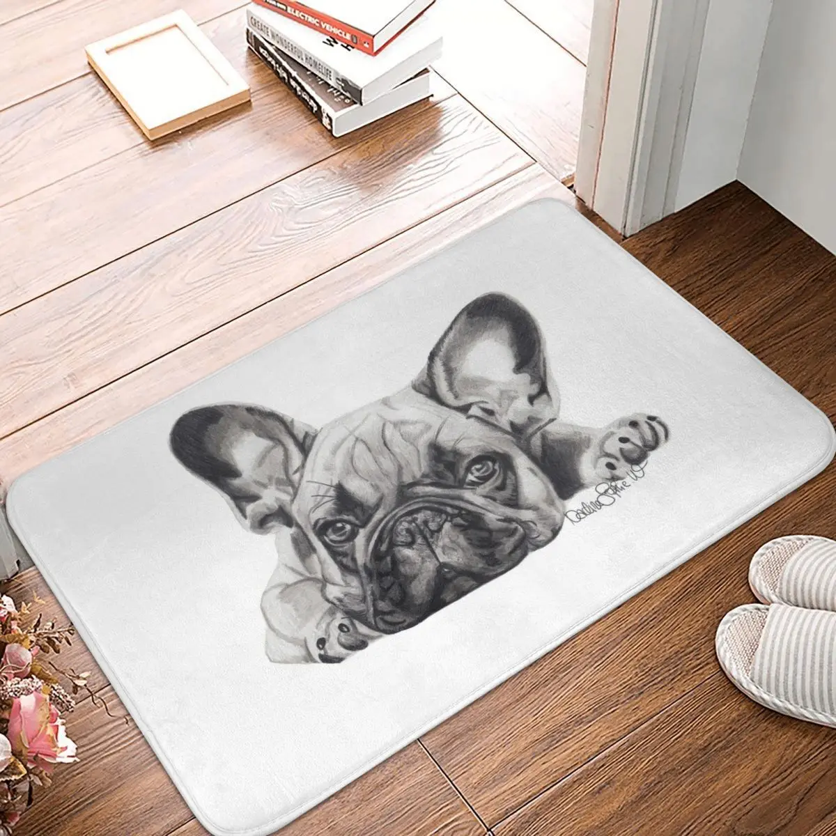 CHOP THE FRENCH BULLDOG Doormat Rug Carpet Mat Footpad Polyester Anti-slip Absorbent Mat Front Room Corridor Kitchen Bedroom