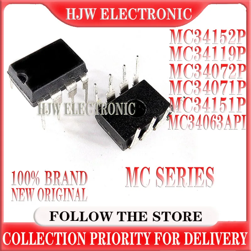 10PCS MC34063API DIP MC34063 DIP-8 34063API MC34152P MC34151P MC34151 MC34119P MC34119 MC34072P MC34072 MC34071P MC34071