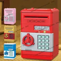 Electronic Piggy Bank Automatic Mini Safe Coins Cash Saving Money Box Password Counter Code Key Lock Coin Bank ATM Child Gift