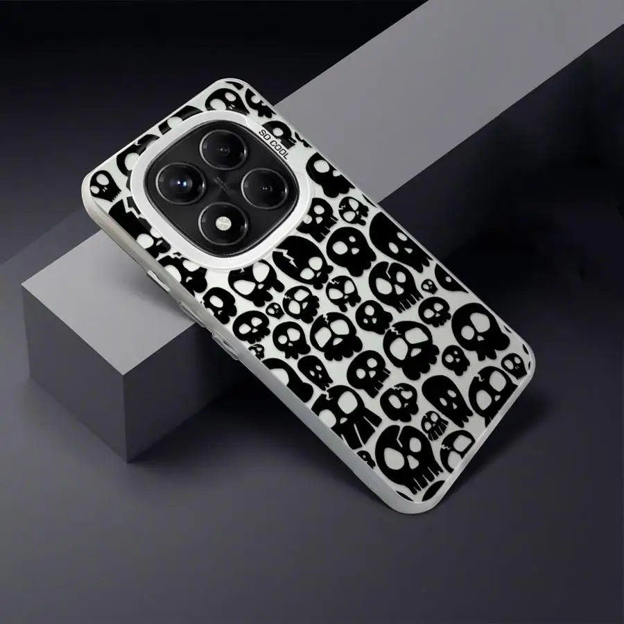 الهيكل العظمي الجمجمة عودة غطاء الهاتف القضية ل Xiaomi Poco F3 GT C51 X5 X3 Pro C50 F4 X3 NFC