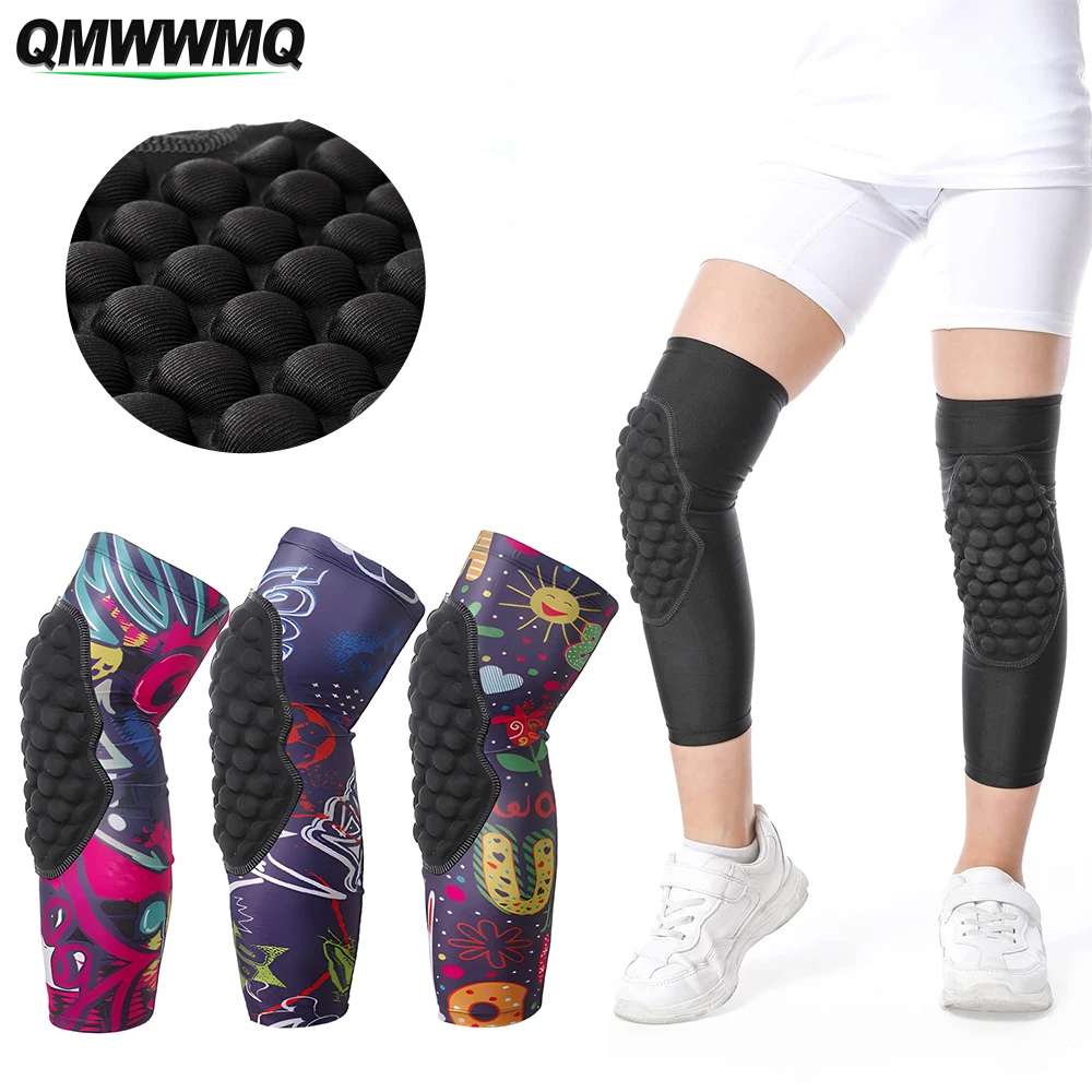 1Pcs Honeycomb Knee Support Knee Pad Brace Leg Sleeve Calf Compression Knee Protection For Kids Child Sports Football Basketball