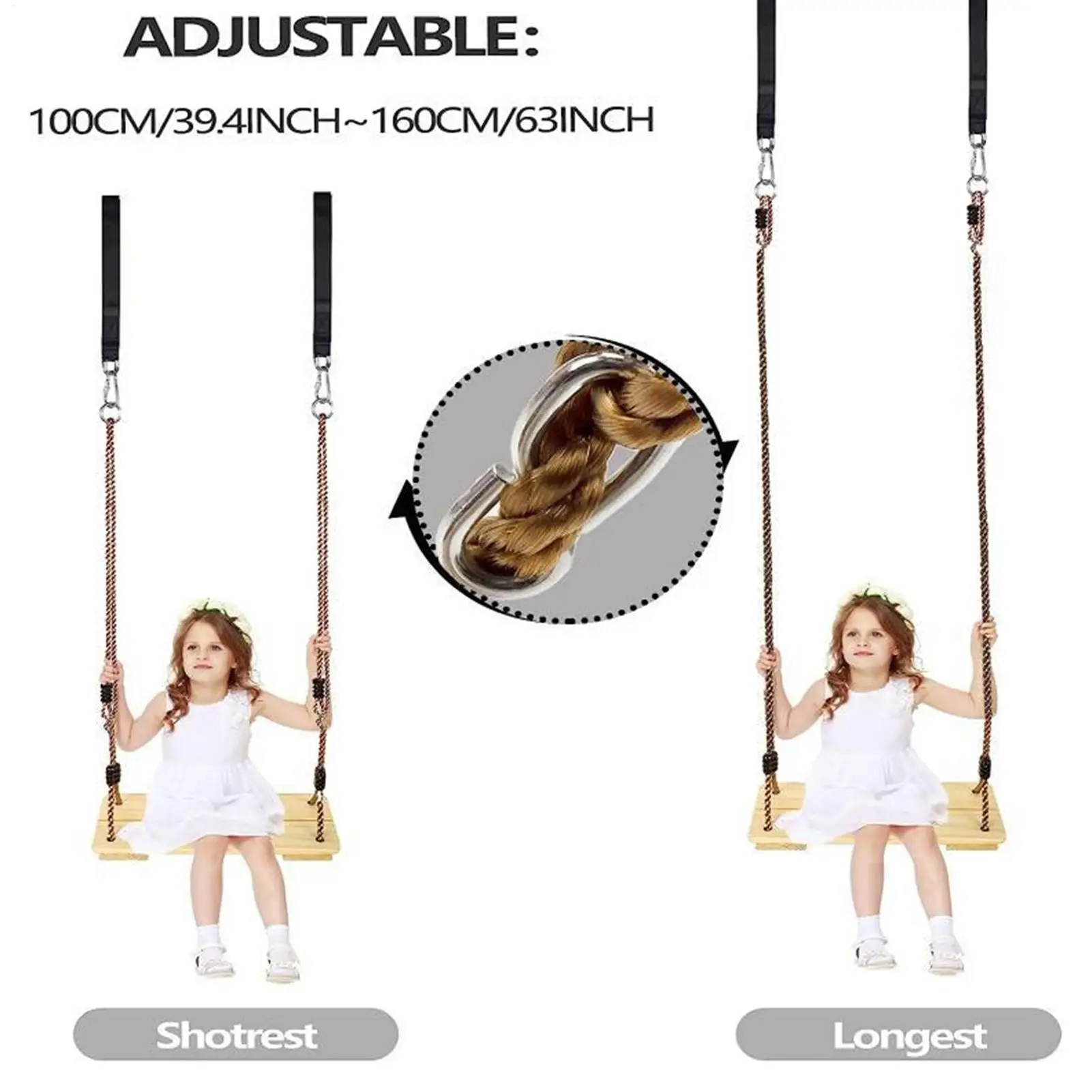 Houten schommel veranda schommel voor meisjesuitrusting Zware stoelstoelen voor achtertuin speeltuin tuin kinderkamer veranda