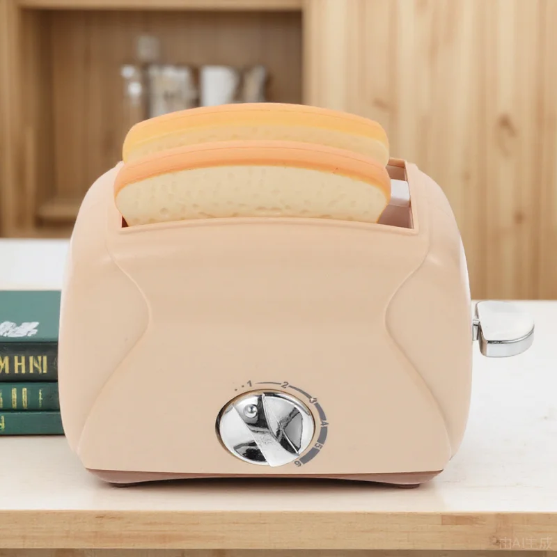 1pc máquina de pão display mini torradeira para jogar casa fingir brinquedo educativo decoração desktop móveis simulados