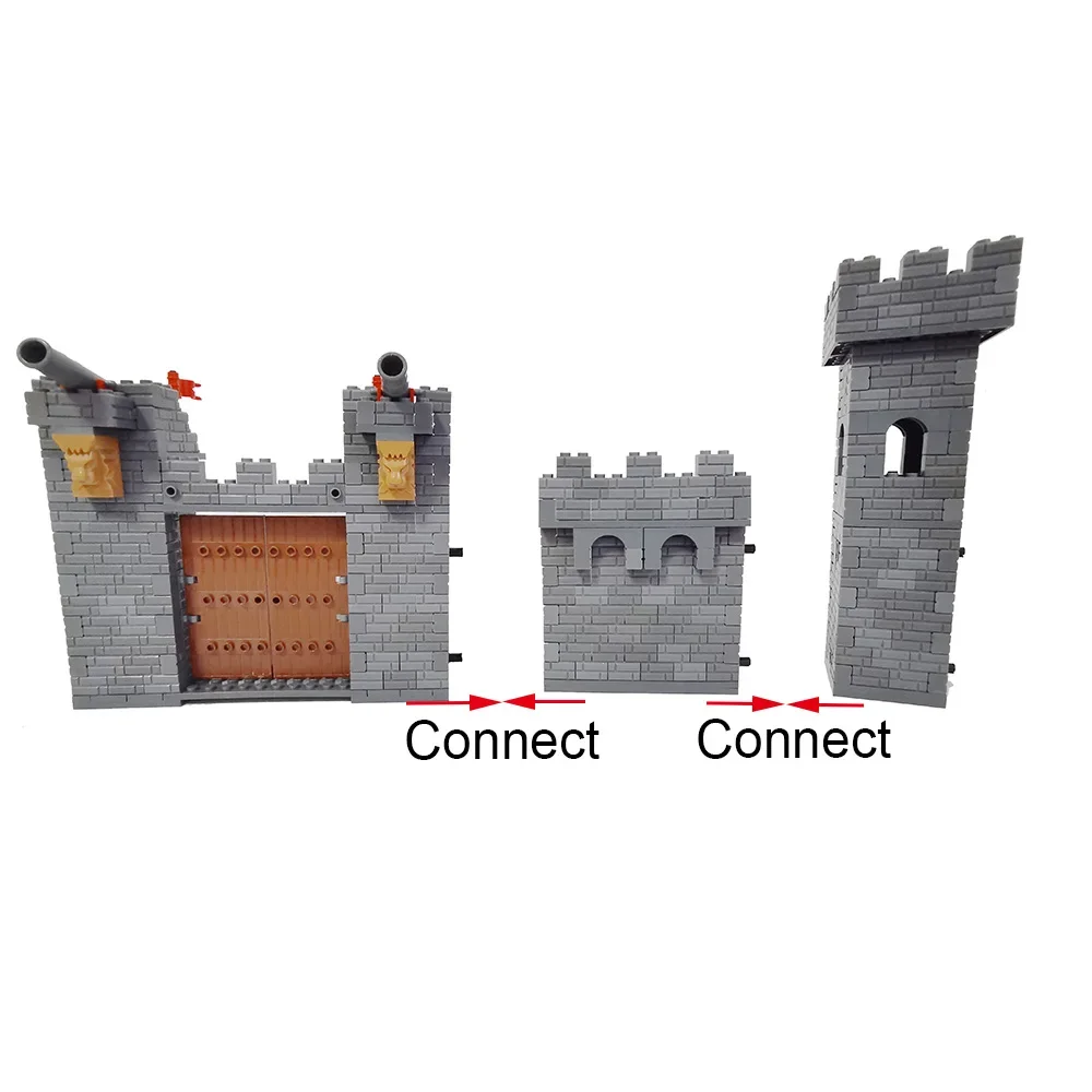 MOC City Walls Building Block DIY Fortress Fortification Stronghold Large Fortified Castle educational Bricks Toy For Boy Gift