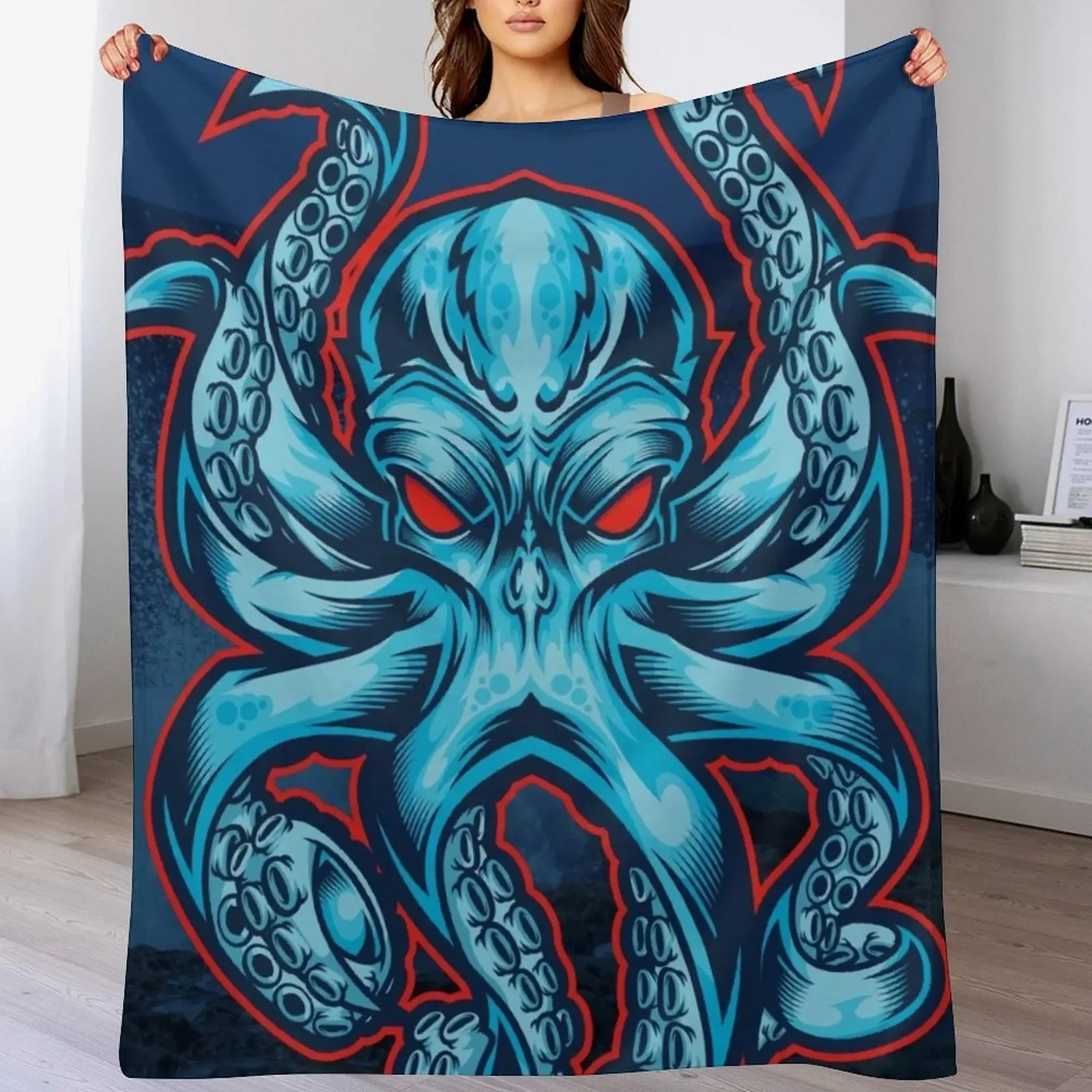 The Kraken Throw Blanket Soft Beds decorative Thermals For Travel Cute Blankets