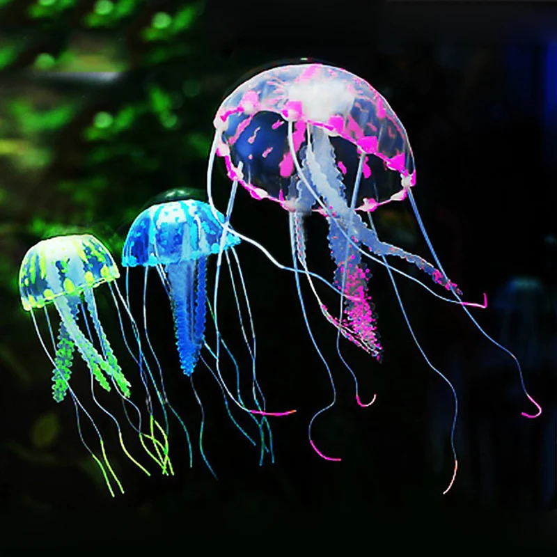 Swim Glowing Effect Artificial Jellyfish Aquarium Decoration Fish Tank Underwater Live Plant Luminous Ornament Aquatic Landscape