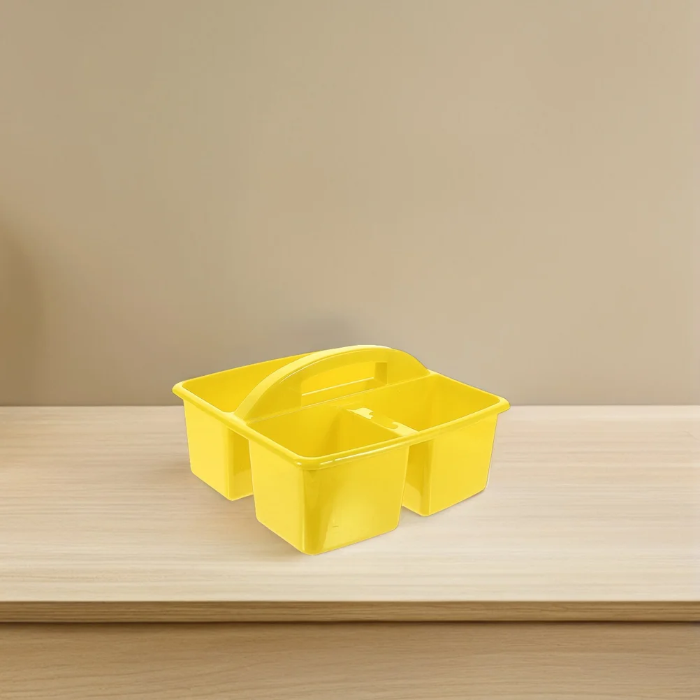 Portable Compartmented Storage Basket Baskets Classroom Organizer Yellow Pe Office