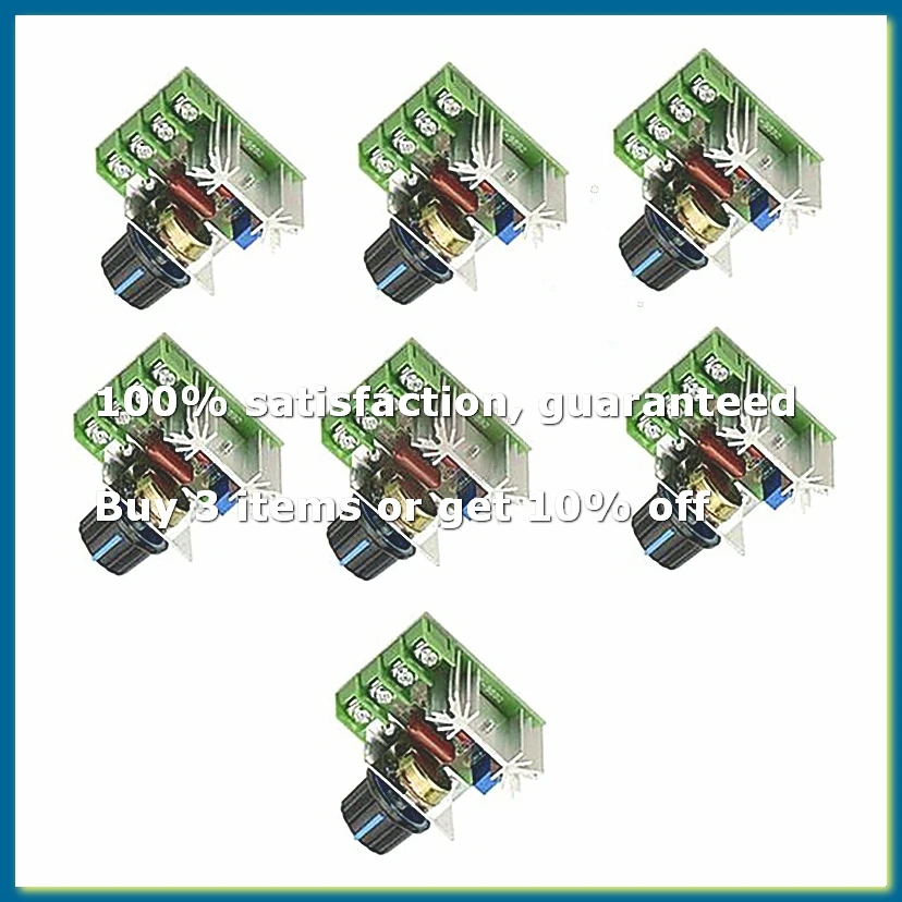 7PCS 25A AC 220V 2000W SCR High Power Electronic Voltage Regulator Module Adjustable Motor Speed Controller Regulation-DT30