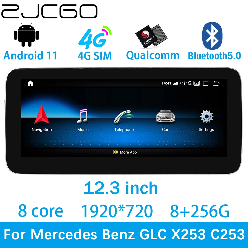 

ZJCGO Car Multimedia Player Stereo GPS DVD Radio Navigation Android Screen System for Mercedes Benz GLC X253 C253 GLC200 GLC220