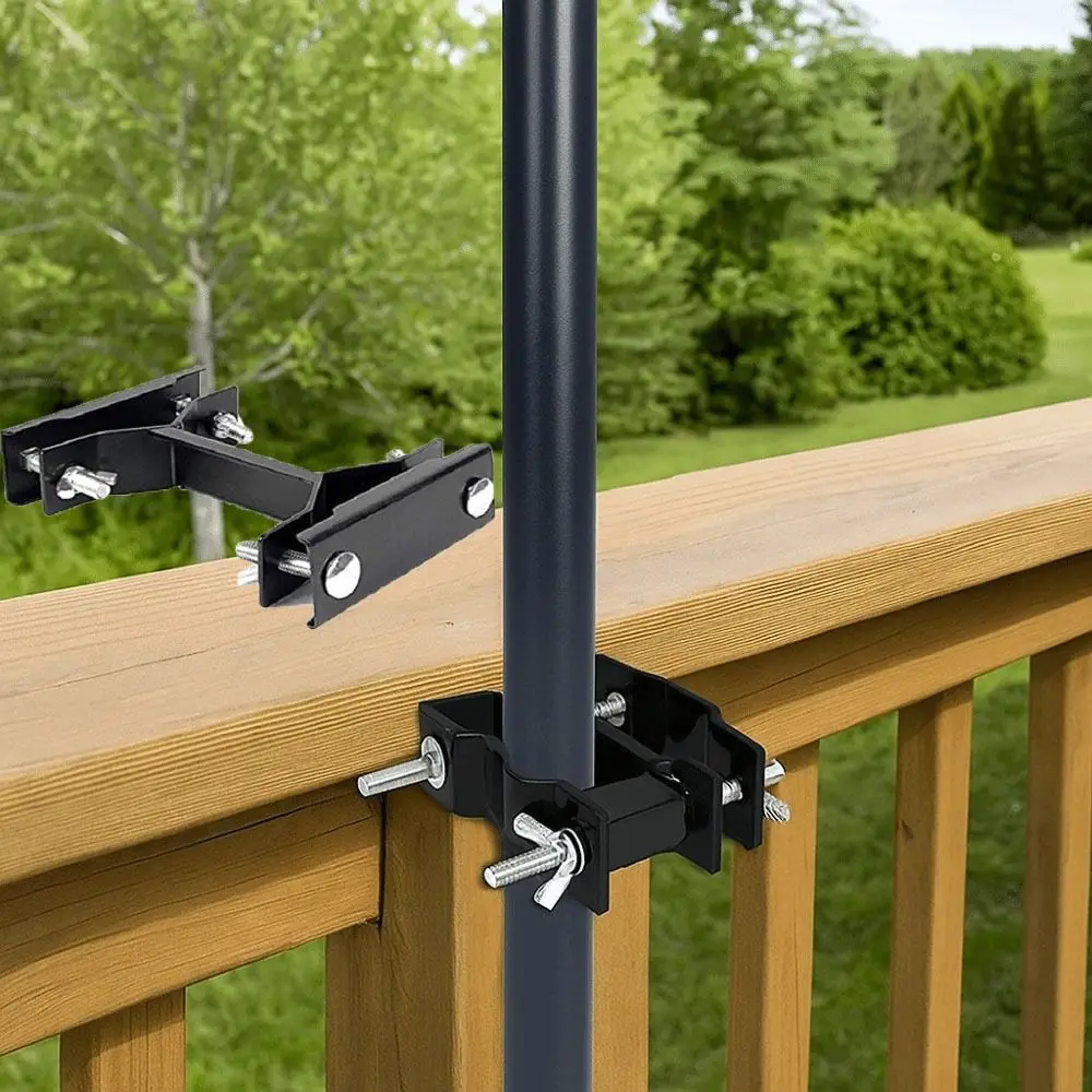 

Deck Mount Steel Umbrella Clip Weatherproof Sturdy Umbrella Stand Universal Iron Umbrella Holder Outdoor