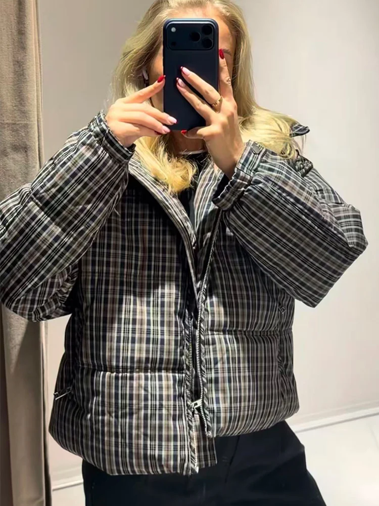 

TFMLN Winter Women's Vintage Warm Thicken Warm Coat Fashion Casual Turtleneck Zipper Cotton Jacket Coat Chic Pockets Streetwear