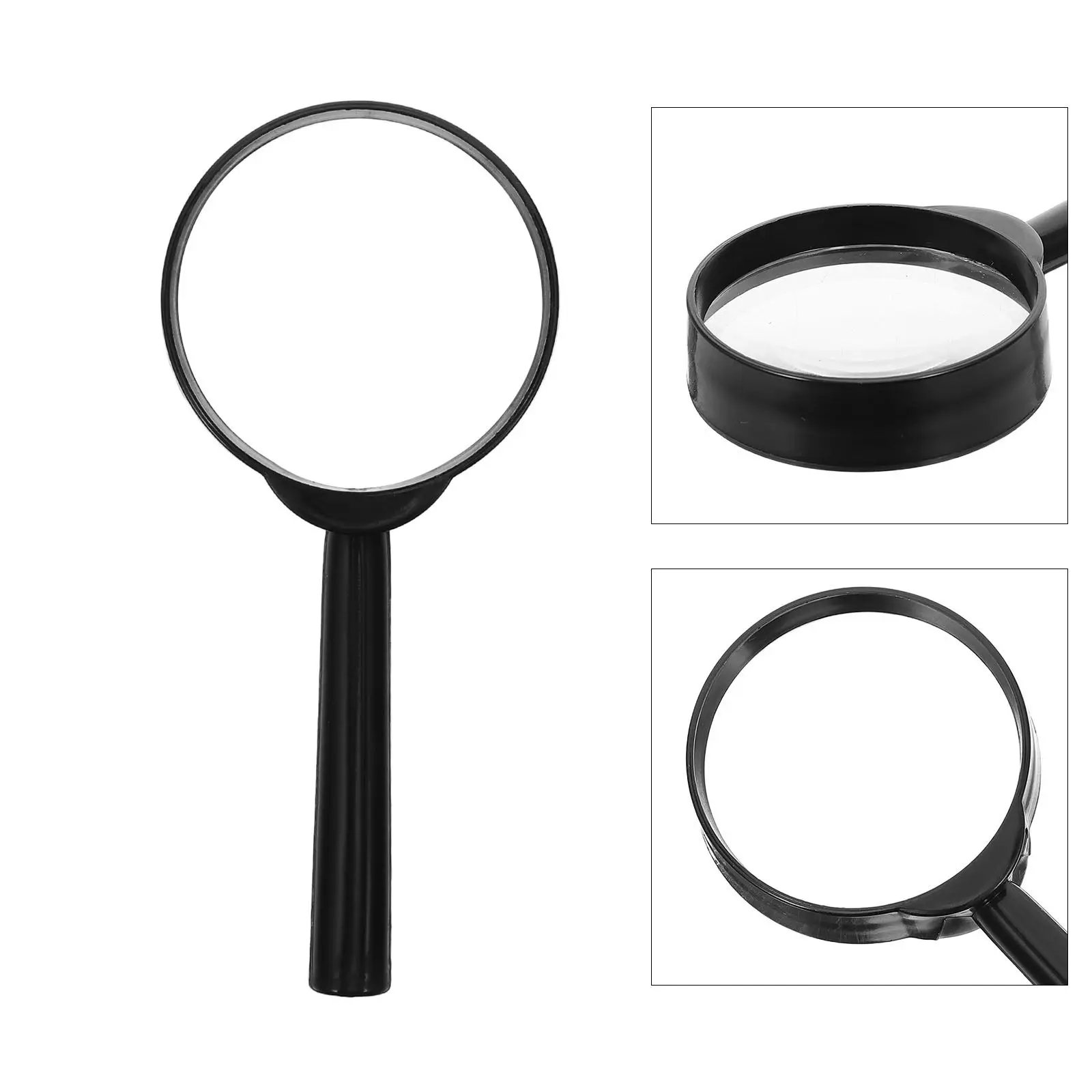 Loupe portable 3X, lentille optique en plastique transparente, loupe à main pour livre, journal, carte, science, 10 pièces