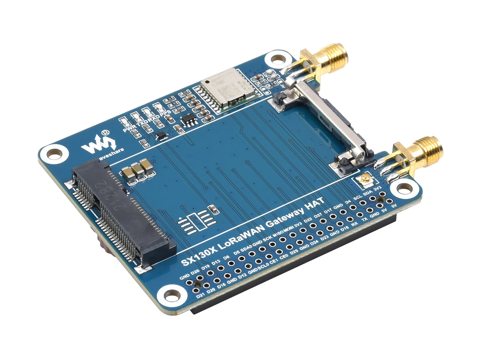 SX1302 Topi Gateway LoRaWAN 868M/915M, untuk Raspberry Pi, Transmisi Jarak Jauh, Kapasitas Besar, Dukungan Multi-band