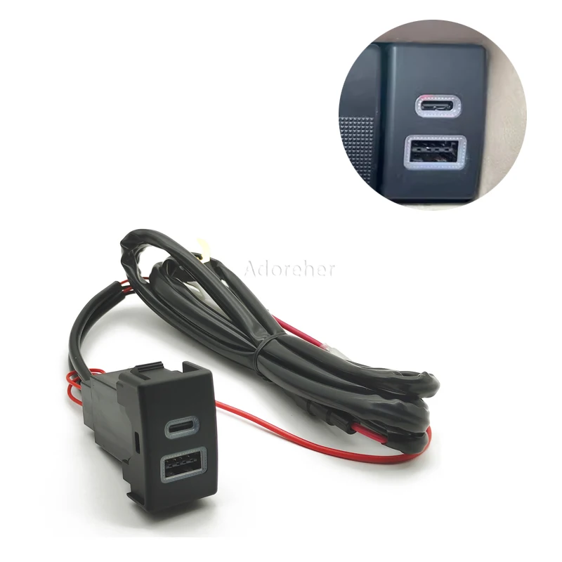 Fuse box Power Source Car Charger Socket QC3.0 Dual USB PD Type C Charging Outlet Power Adapter For Mazda 5 For Mazda 6