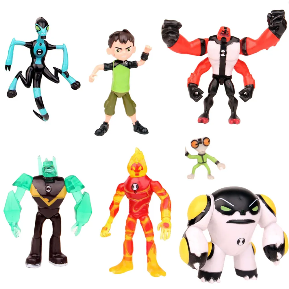 1 Stück Cartoon Ben 10 Omnitrix Alien Force Action figuren Grey Materie vier Arme Diamond head PVC Modell Sammlung Kind Geschenk Spielzeug