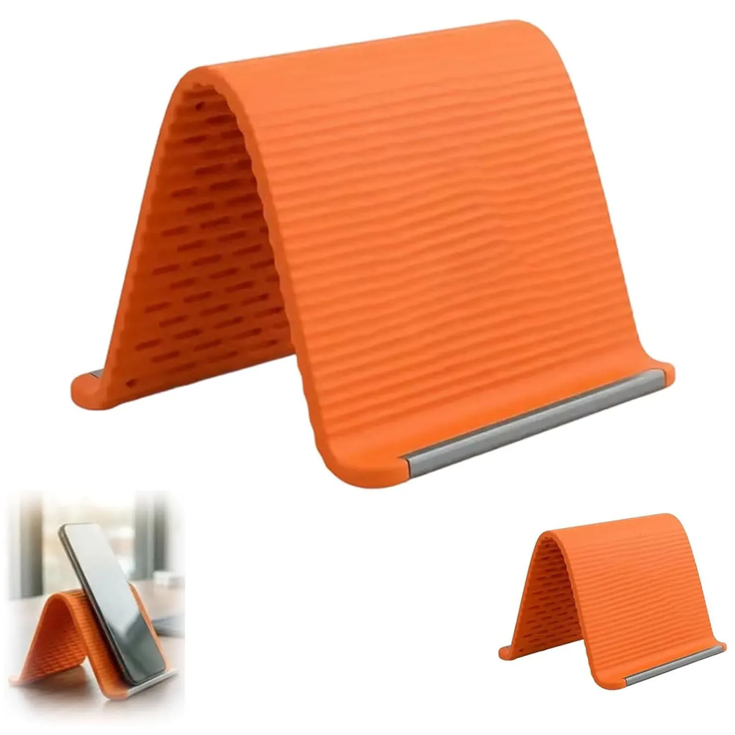 

Portable Foldable Silicone Phone Holder, Bendable Freely into Any Shape, Multi-Angle Adjustable Stand for Mobile Phone Devices