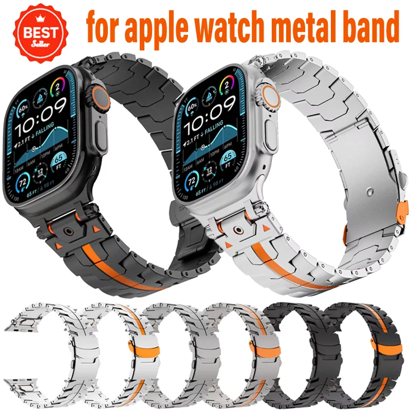 

Metal Kit Strap For Apple Watch Band Ultra 10 9 8 7 6 5 Modification Bracelet iWatch 49mm 45/46/42/44/41/40mm Correa Accessories