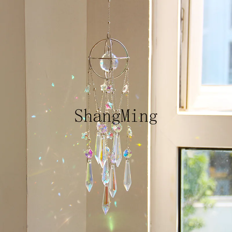 

PYH Garden Wind Chimes Star Silver Planet Series Crystal Sun Catcher Crystal Pendant Rainbow Dream Catcher