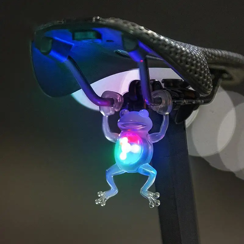 LED Cycling Lights Frog Shaped Cycle Rear Light Tail Flashlight 3 LED Beads Cycle Rear Light 7 Light Mode LED Cycling