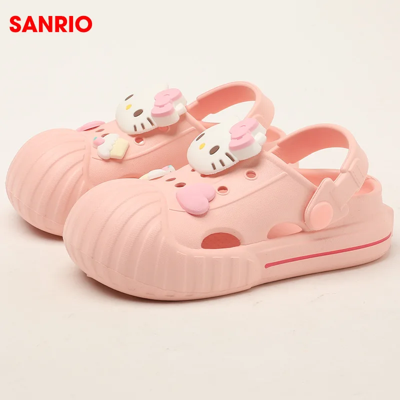 Sanrio Children Slippers Hello Kitty Cute Cartoon Kurumi Kawaii Summer Beach Play Lightweight Non-Slip Shoes Toys Girls Gifts