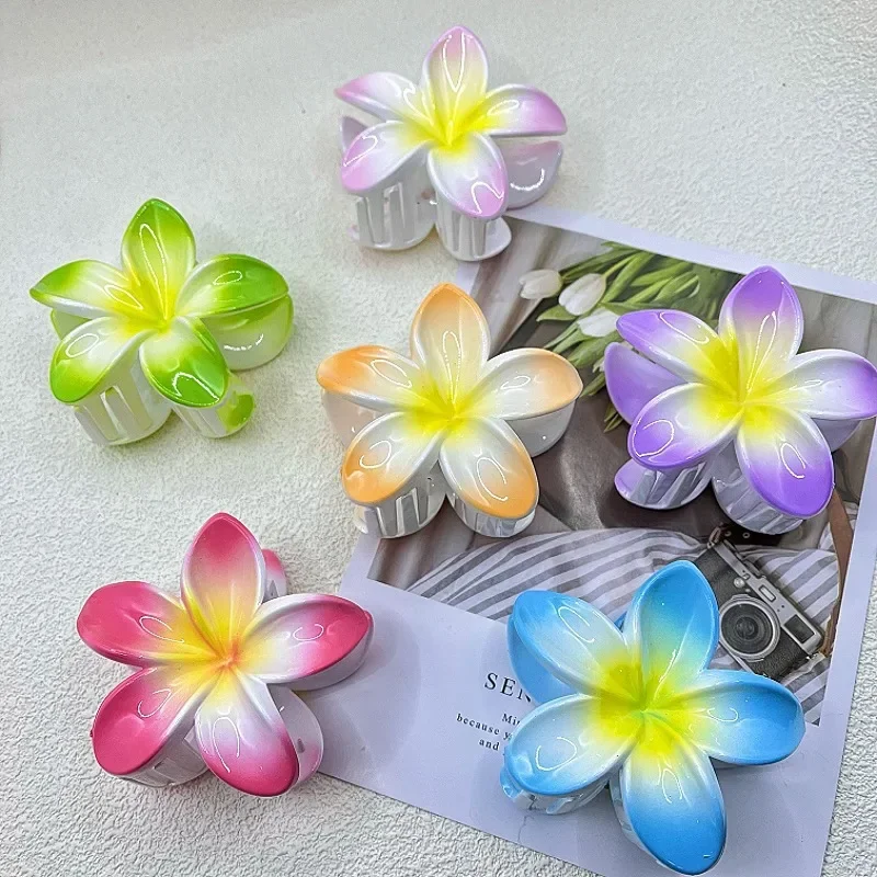 

Simulation Sunflower Hair Claw For Women's Trendy Candy Colors Vacation Beach Egg Flowers Shark Clip Women Casual Hair Jewelry