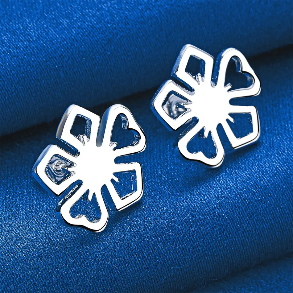 سحر 925 فضة فاخرة رائعة زهرة أقراط النساء هدية اكسسوارات الحفلات مجوهرات الأزياء #5