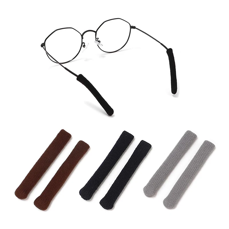 

4Pair Soft Glasses Ear Cushion Anti Slip Knitting Cotton Eye Glasses Ear Grippers Comfort Sleeve Retainer Non Slip Eyeglass Grip