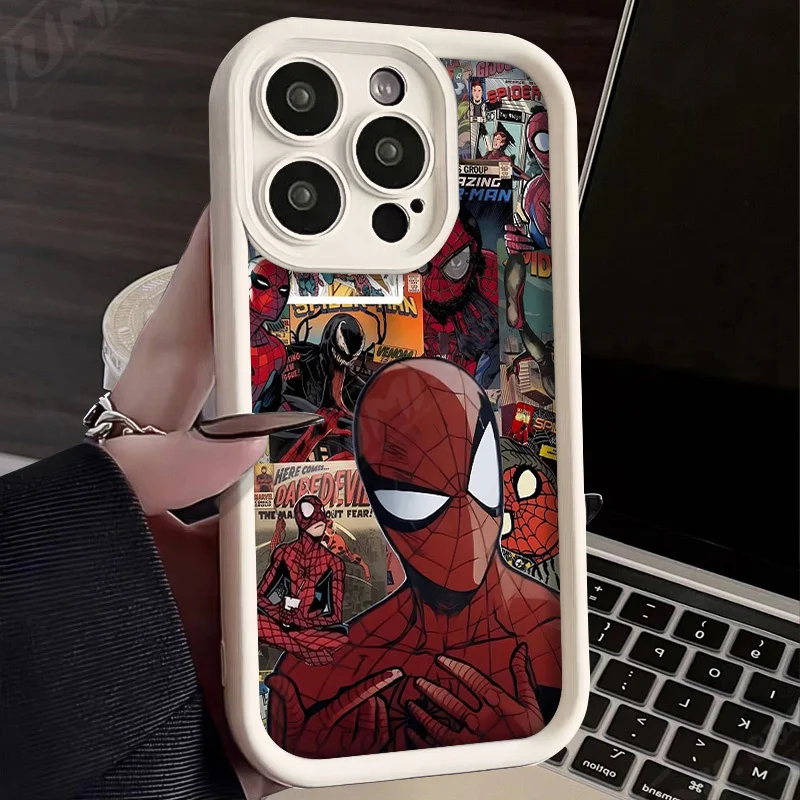 Anime Marvel Spider Man Case For Xiaomi 13T 12T 11T 13 12 11 Lite 5G NE POCO X6 X5 X4 GT X3 NFC F3 F4 F5 F6 M6 Pro Protective