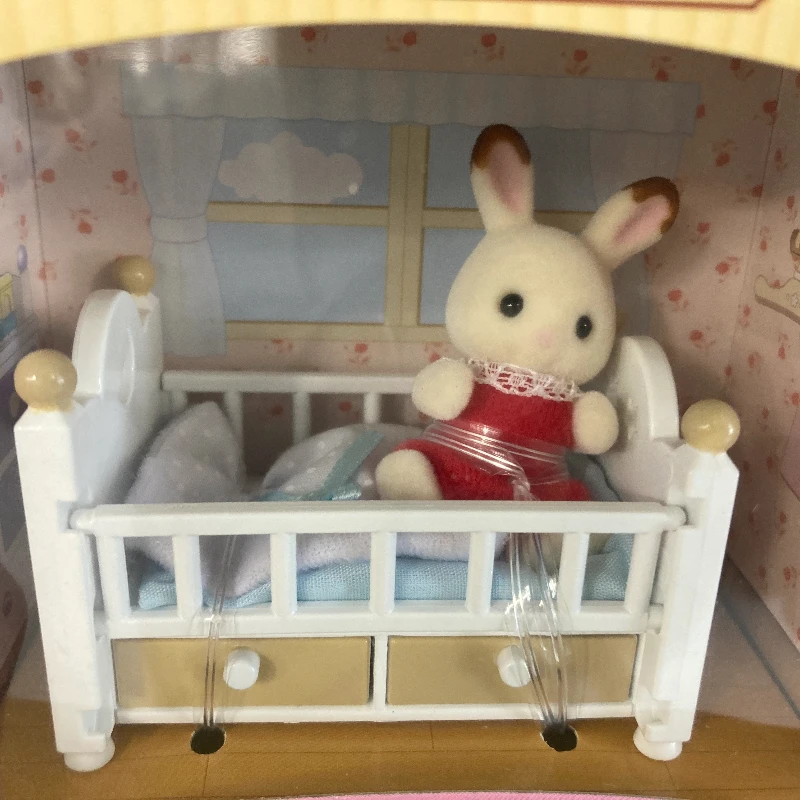 Sylvanian Families Anime Figuren Familie Set Speelgoed Schattig Konijn Tweeling Babypop Collectible Kamer Ornamenten Decor Figuur Kindercadeau