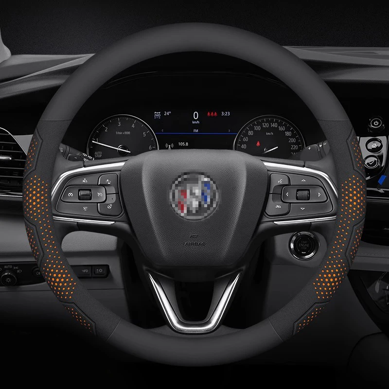 Buick Verano Envision Avenir Excelle Enclave Anthem Cascada Carbon fiber Suede Leather Car Steering Wheel Cover Auto Accessories