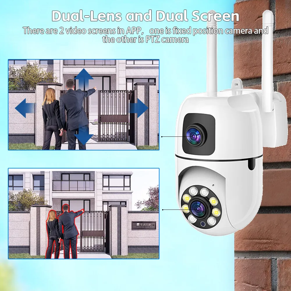 Linook 8MP,wireless WiFi camera,dual lens,pan tilt intelligent,indoor CCTV security camera,10X wireless WiFi,IP security camera