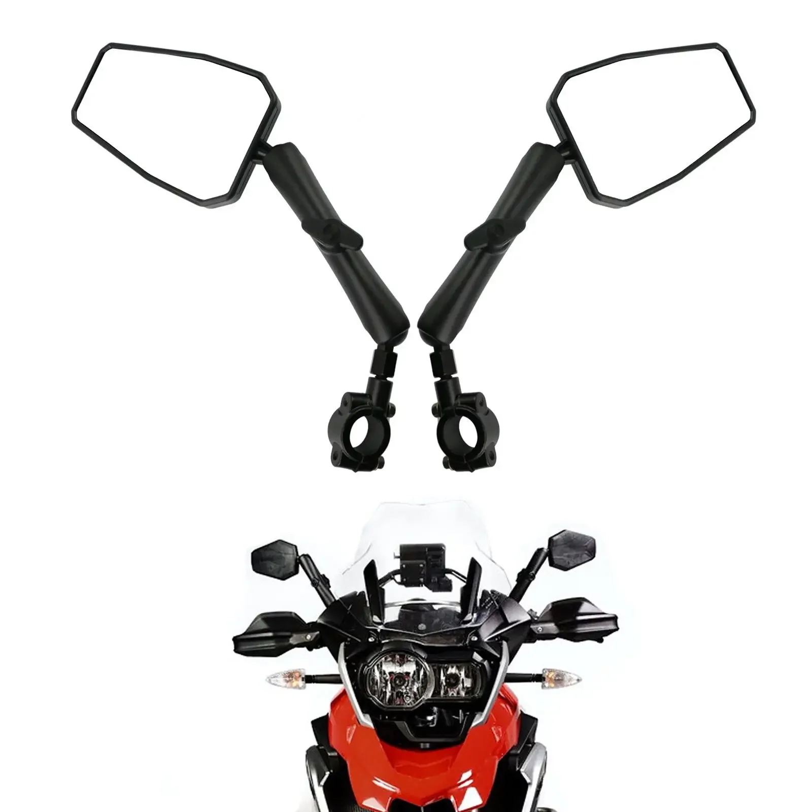 Motorcycle Universal Foldable Rear View Mirror 360 Degree Rotating ADV Motorbike Westwind Off Road Wide View Handlebar Mirrors