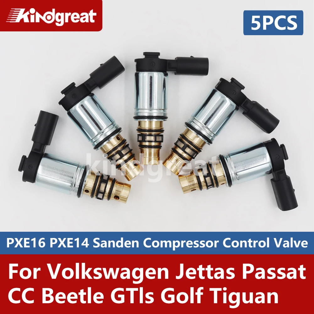 5 unids/lote para volkswagen jettas sanden compresor de CA PXE16 PXE14 compresor de aire acondicionado para coche válvula de control de compresor de CA