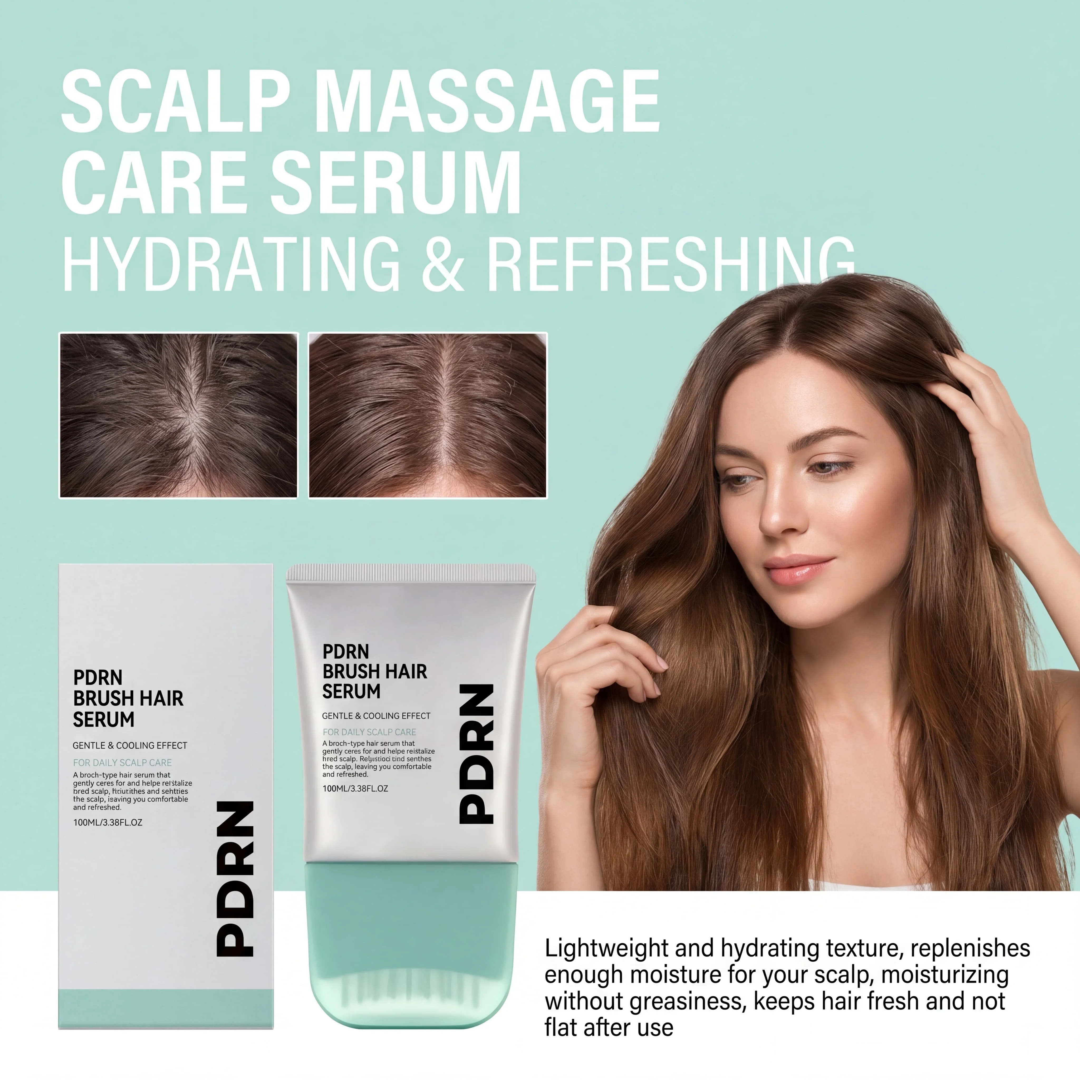 Scalp Care Serum With Centella Asiatica Extract Hair Root Nourishing Treatment Essence For Dry Scalp Moisturizing Lightweight