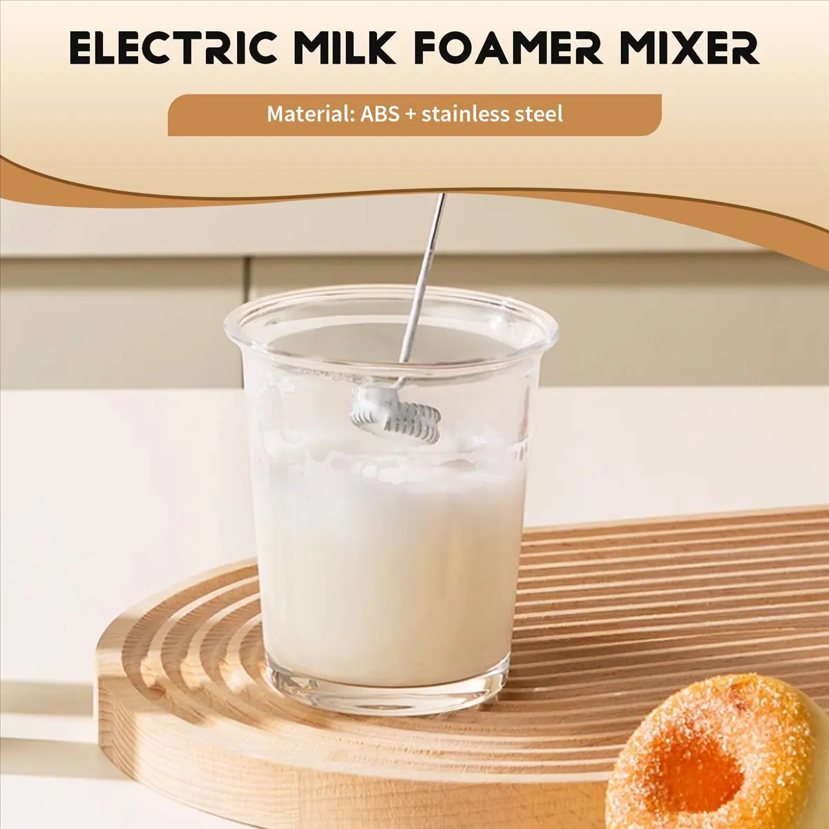 REST Milk Frother Handheld Coffee Frother Electric Whisk, USB Rechargeable Foam Maker Bubbler Egg Beater for Hot Chocolate