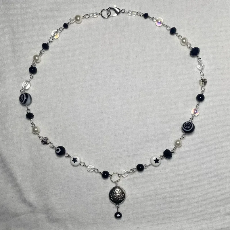 Nana Osaki inspired lotus flower pendant necklace glass beaded