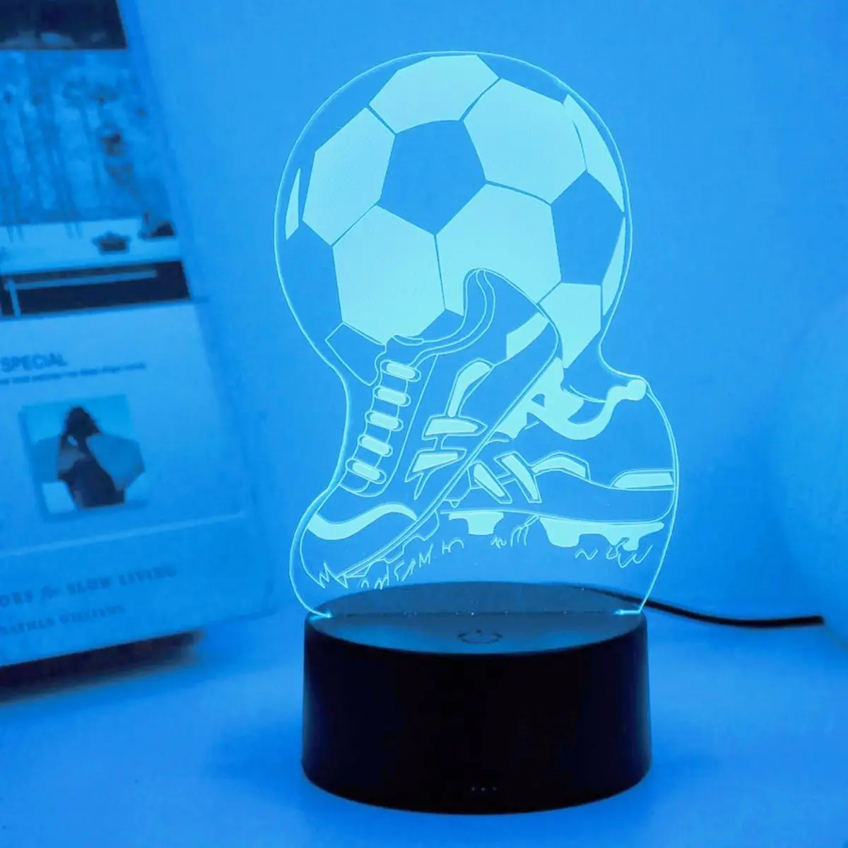 1PC Creative 3D Night Light Football Shoes Football Equipment Styling Touch Colorful Light Gift for Football Fans
