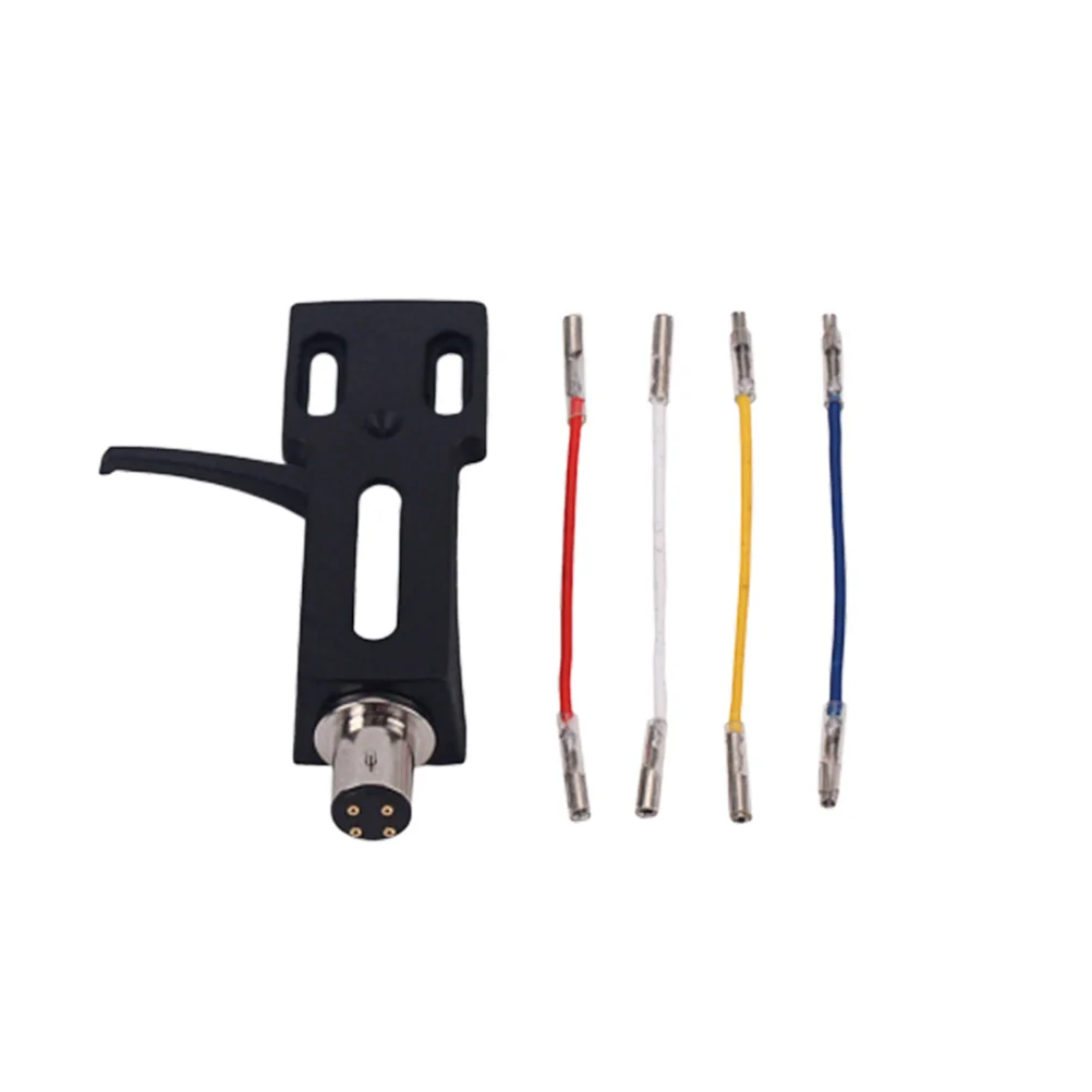 

1l26 Black Universal Turntable Headshell Mount Phono Cartridge Replacement Phonograph Head Holder Stylus Lead Wire