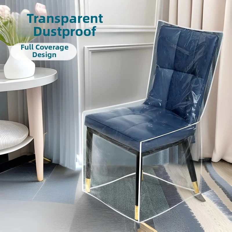 Transparent Chair Cover, Dust-Resistant Dining Chair Cover, Full-Body Transparent PVC Protective Cover for Chairs