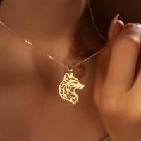 Wolf Pendant Necklaces for Women Men Couple Stainless Steel  Unique Animal Jewelry Choker Jewelry Birthday Gifts 2025