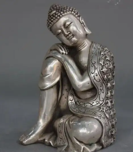 

Tibet Tibetan Buddhism Silver Seat Sleep Shakyamuni Sakyamuni Buddha Statue