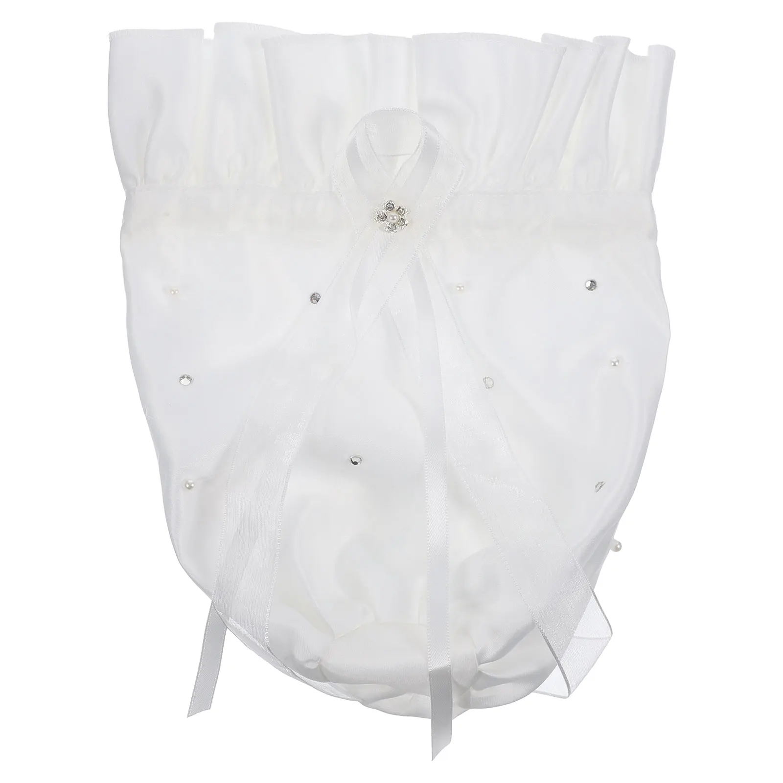 

Charming Pearl Bag 21x16cm Milk White Satin Bridal Handbag Wedding Bridesmaid Clutch Pouch Satin Dolly Bag Gift